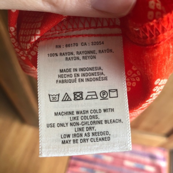 Anthro Maeve Orange geometric print tank size 8 - Picture 6 of 6